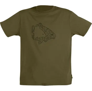 Rybářské oblečení AVID CARP Icon T-Shirt Khaki Velikost: Large