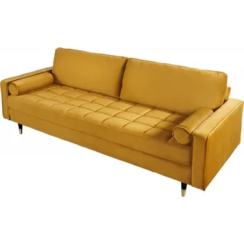 Pohovka Luxusní pohovka COZY VELVET 220 CM tmavě žlutá samet