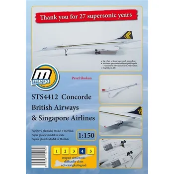 omalovánky STS4412 Concorde British Airways & Singapore Airlines/papírový model v měřítku 1:150