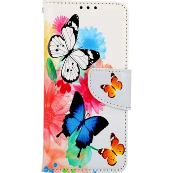 Pouzdro na mobilní telefon Obal Samsung A20e knížkový Barevné s motýlky (kryt neboli pouzdro na Samsung A20e)