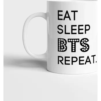 Hrnek BTS - Eat, Sleep, BTS, Repeat. - Modrá