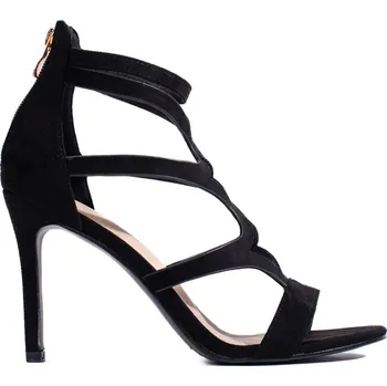 Dámské sandále Černé sandály na jehličkovém podpatku GD-FL1155B Velikost: 37