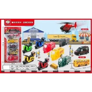 Dřevěná hračka Auto 5ks dopravní prostředky 025963 Wiky