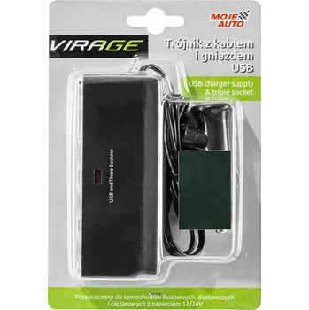 VIRAGE- 12V 3-PORTOVÁ ROZDĚLOVAČKA S KABELEM