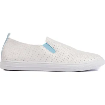 Dámské slipry Bílé děrované slip on tenisky 679BL Velikost: 38