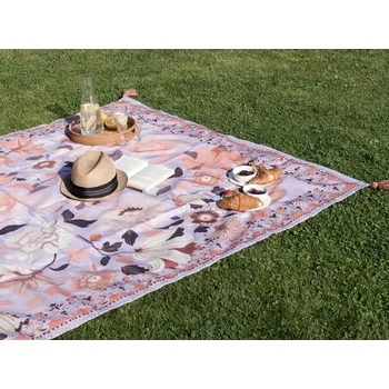 Bytový textil Deka na piknik 150 x 200 cm fialová podložka s izolací na piknik vekovní textil moderní stylový doplňěk výbava Beliani