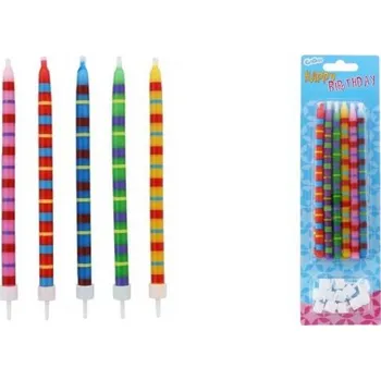 Dortová svíčka Svíčky narozeninové 12ks+12 proužek