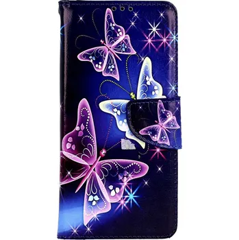 Pouzdro na mobilní telefon Pouzdro Samsung A53 5G knížkové Modré s motýlky (kryt neboli obal na Samsung A53 5G)