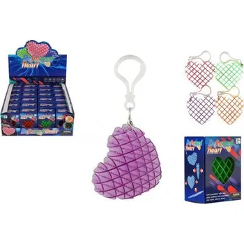 Hračka pro nejmenší Teddies Přívěsek fidget srdce měnící tvar antistresový6cm 6x6,5cm