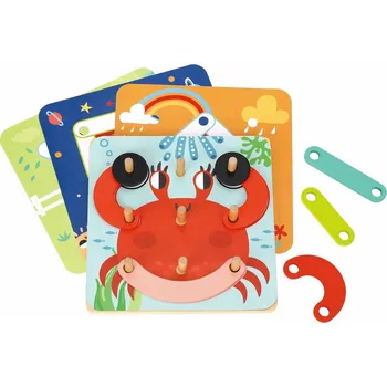 Dřevěná hračka Tooky Toy Dřevěná skládačka se zvířecími motivy