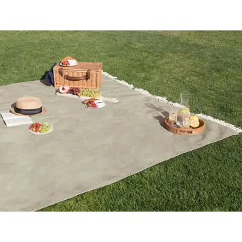 Pikniková deka Deka na piknik taupe polyester 200 x 200 cm podložka s izolací na piknik vekovní textil moderní stylový doplňěk výbava Beliani