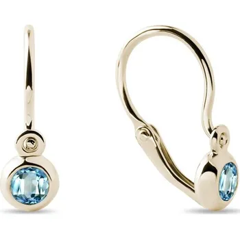 Náušnice Dětské náušničky ze zlata s modrým topazem KLENOTA