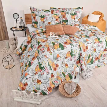 Vánoční bavlněné povlečení Carol EMI: Standardní set jednolůžko obsahuje 1x 200x140 + 1x 90x70