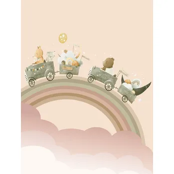 Tapeta Decoprint Dětská vliesová obrazová tapeta na zeď, zvířátka, duha, CW6002-2, Cute Walls, Decoprint, velikost 2,12 x 2,8 m