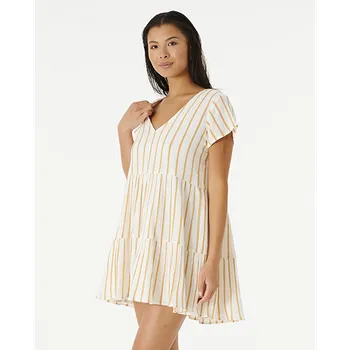 Dámské šaty šaty Rip Curl PREMIUM SURF STRIPE DRESS Gold velikost XS