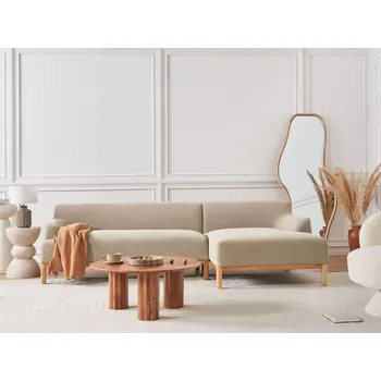 Pohovka Čalouněná levostranná rohová pohovka taupe stylová sedačka nábytek do obývacího pokoje Beliani