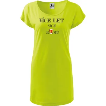 Dámské oblečení DOBRÝ TRIKO Dámské tričko/šaty s potiskem Více rumu Velikost: M, Barva: Limetková