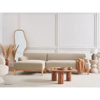 Pohovka Čalouněná pravostranná rohová pohovka taupe stylová sedačka nábytek do obývacího pokoje Beliani