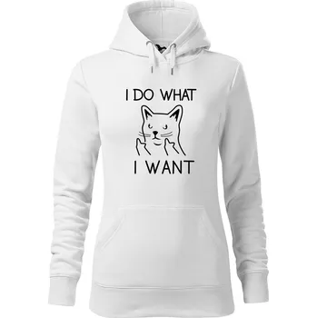 Dámská mikina DOBRÝ TRIKO Dámská mikina s potiskem I do what I want Velikost dámské mikiny: L, Barva: Bílá