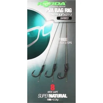 Rybářský háček Korda návazce Solidz PVA Bag Rigs Wide Gape 3 ks Varianta: vel. 6 (KCR105)