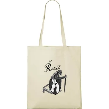 Nákupní taška DOBRÝ TRIKO Bavlněná taška s potiskem Řitíř Barva: Natural