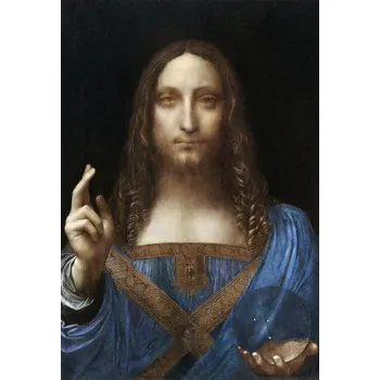 Plakát Leonardo da Vinci Salvator Mundi (1500) 26.7 × 40 cm