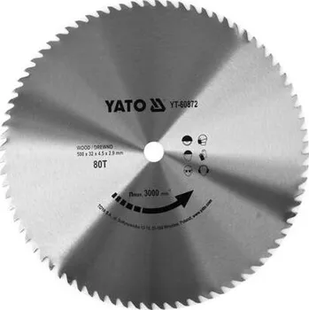 Pilový kotouč YATO YT-60872 Pilový kotouč na dřevo / 500 mm / 80t