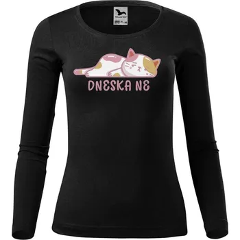 Dámské tričko DOBRÝ TRIKO Dámské triko s potiskem Dneska ne Velikost: 3XL, Barva: Černá