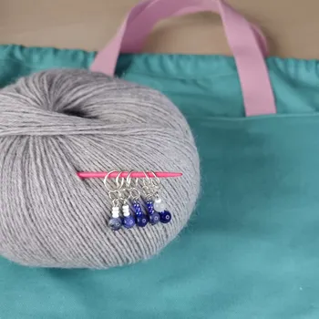 Jehlice Doplňky pro pletení NožkyDoPonožky Sada značkovačů Sodalit & bílý nefrit