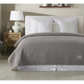 Přehoz na lůžko Přehoz/přikrývka 140x220cm šedý na jednolůžko