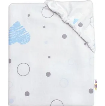 Prostěradlo Baby Nellys Dětské prostěradlo do postýlky bavlna, I love Boy modrá/bílá Baby Nellys 140 x 70 cm