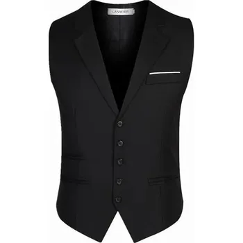 Pánská vesta Společenská pánská vesta s límečkem Barva: Černá, Velikost: XS