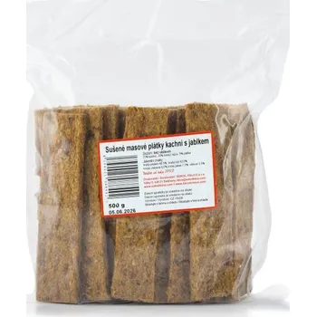 Pamlsek pro kočku Sušené masové plátky kachní s jablkem 500g