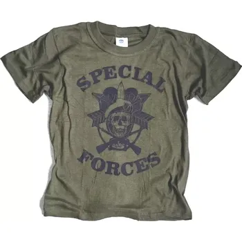 Tričko dětské Special Forces (Dětské zelené tričko s černým potiskem)