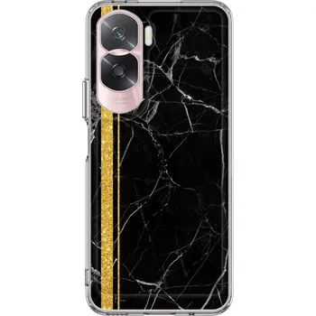 Pouzdro na mobilní telefon Kryt STYLE Honor 90 Lite 5G pevný Mramor černo-zlatý (obal neboli pouzdro na Honor 90 Lite 5G)