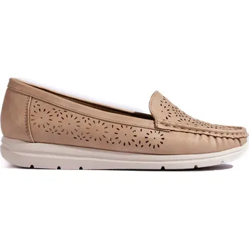 Dámské mokasíny Tmavě béžové děrované mokasíny VE01KH Velikost: 37
