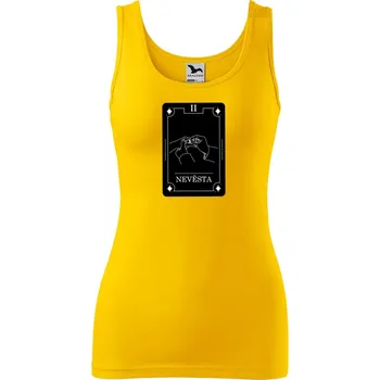 Dámské tričko DOBRÝ TRIKO Dámské tílko s potiskem Nevěsta tarot Velikost: M, Barva: Žlutá