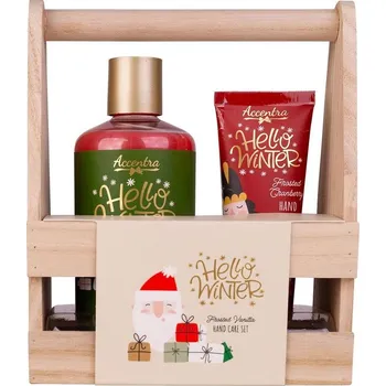 SET péče o ruce HELLO WINTER v dřevěném košíku, vč. 290ml mýdlo na ruce, 60ml krém na ruce