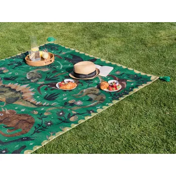 deka Deka na piknik 150 x 200 cm zelená podložka s izolací na piknik vekovní textil moderní stylový doplňěk výbava Beliani
