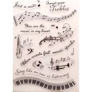 Razítko AE production Razítko silikonové SAXOFON - TRUBKA s hudební symboly