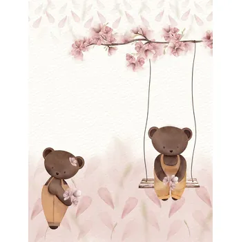 Tapeta Decoprint Dětská vliesová obrazová tapeta na zeď, růžová, medvídci, CW6127-1, Cute Walls, Decoprint, velikost 2,12 x 2,8 m