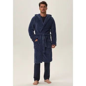 Pánský župan Henderson župan pánský 41940 Hood - modrá, 3XL (Pánský župan s kapucí Henderson 41940)