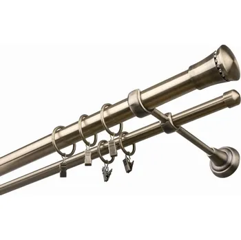 Garnýž kovová 240 cm dvouřadá - dvojitá 25 Prince crystal Mosaz