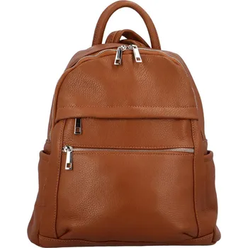 Městský batoh Trendy městský kožený batůžek Luise, hnědá