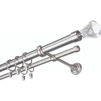 Příslušenství pro garnýž Garnýž kovová 160 cm dvouřadá - dvojitá 25 Stozek Crystal Satina