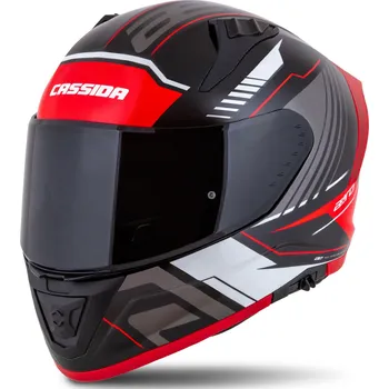 Helma na motorku Integrální helma na motorku Cassida Aero Drome černo-červeno-bílo-šedá 2XL
