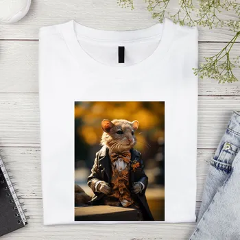 Dámské tričko - Pan myšák Barva: Bílá, Velikost: XL