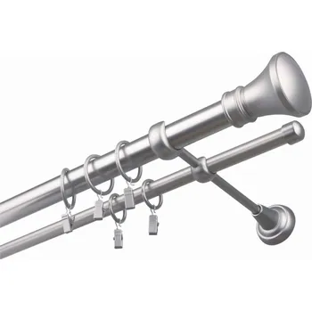 Příslušenství pro garnýž Garnýž kovová 130 cm dvouřadá - dvojitá 25 Žezlo Satina