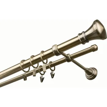 Garnýž kovová 380 cm dvouřadá - dvojitá 25 Žezlo Mosaz