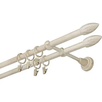 Garnýž kovová 420 cm dvouřadá - dvojitá 16 Špice double bílo-zlatá